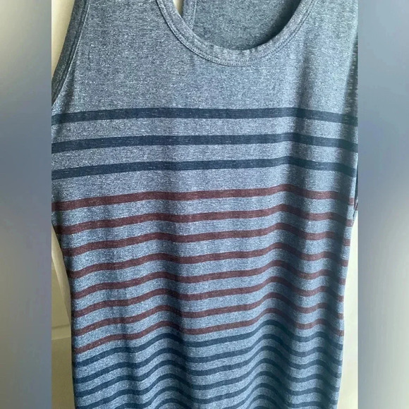 SUNDRY Maxi Dress Striped Racerback Blue Size 3 Large 12 Cotton Summer Beach - Picture 6 of 7